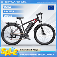 BIGFLY C29 ULTAR Electric Bike,Hydraulic Brakes,750W MOTOR 48V 15AH, 100KM Range, 29*2 Inch Tires, Men's/Women's, 21-Speed 