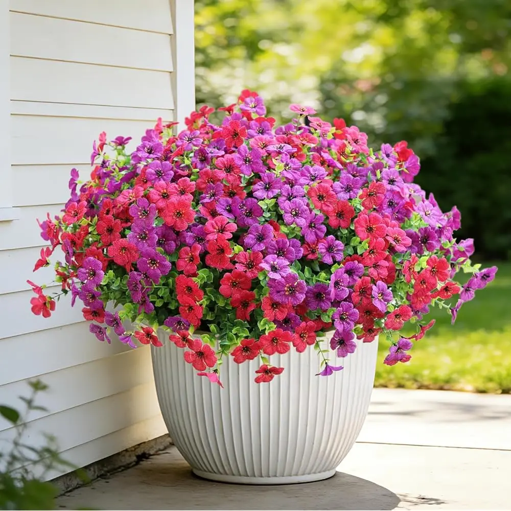 

Искусственные цветы для улицы, реалистичные декоративные растения для весеннего и летнего оформления, УФ-стойкие шелковые цветы для дома, веранды, сада