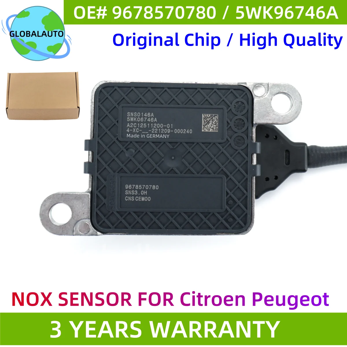 

5WK96746A 9678570780 High Quality New NOX Sensor Nitrogen Oxide Sens For Citroen Peugeot 308 3008 5008 2.0 HDi 2012-2021