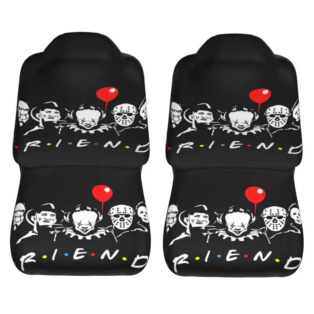 Horror Movie Friends Car Seat Cover Seat Cover, Anti Fouling and Convenient Protective Cover Unique Style 2PCS Universal Type