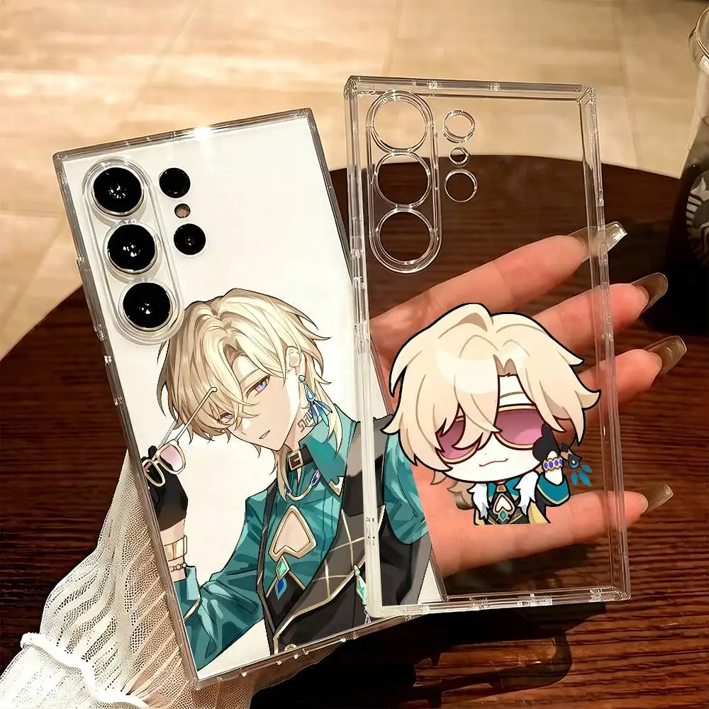 HSR Game A-Aventurine Printed  Phone Case For Samsung S25,S24,S21,S22,S23,S20,Ultra,Plus,lite,fe,5G Transparent Cover
