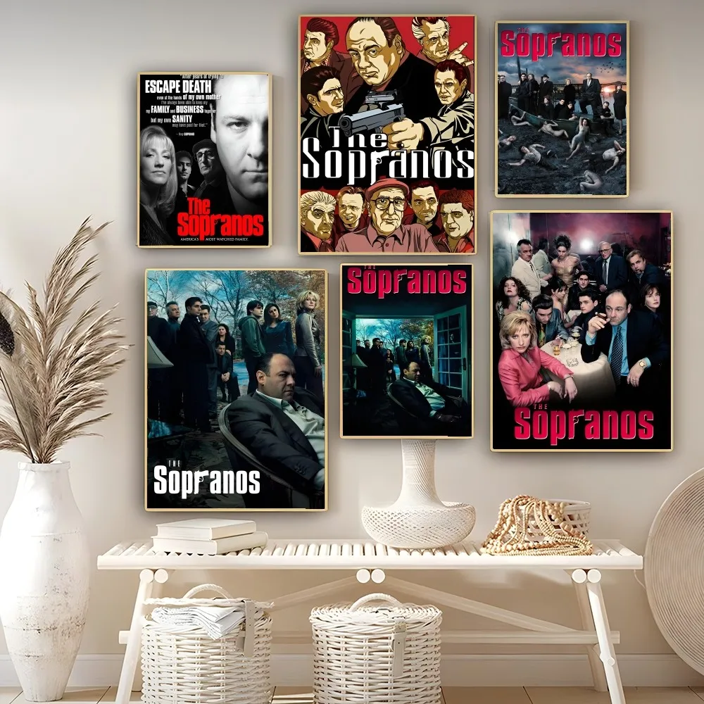 The Sopranos Classic Movie Poster Self-adhesive Art Poster Retro Kraft Paper Sticker DIY Room Bar Cafe Vintage Decorative