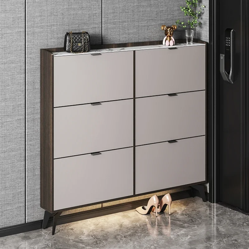 Postmodern Beutiful Wood Shoe Cabinet 3 Layers Design Living Room Shoe Rack Organizer Storage Service Zapatero Hotel Furniture