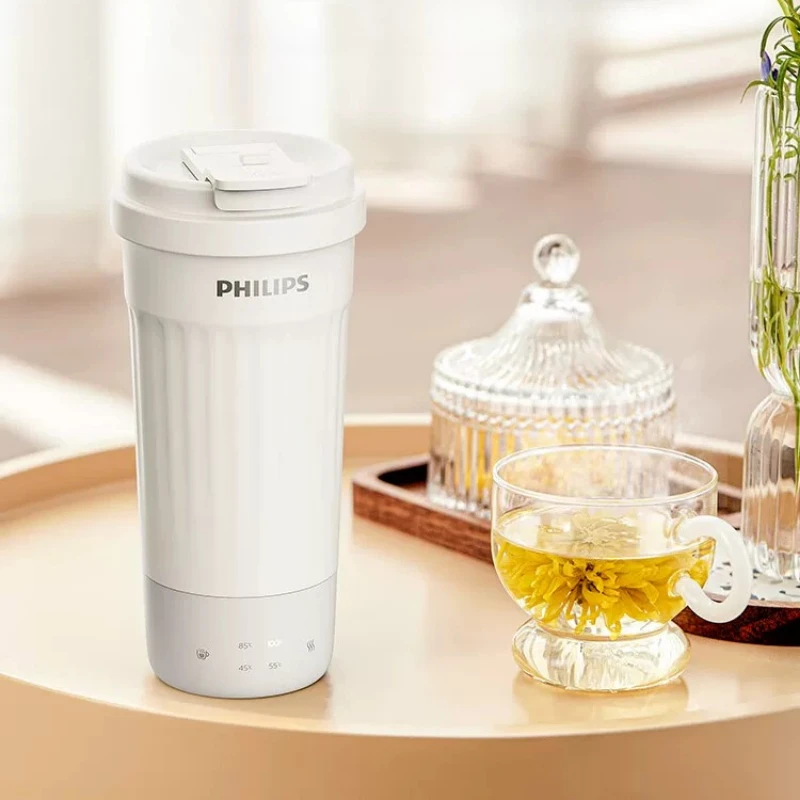 Philips AWP3387 Portable Electric Heating Coffee Cup 450ml 4 Temp Levels 304 Stainless Steel  Travel Water Boiler