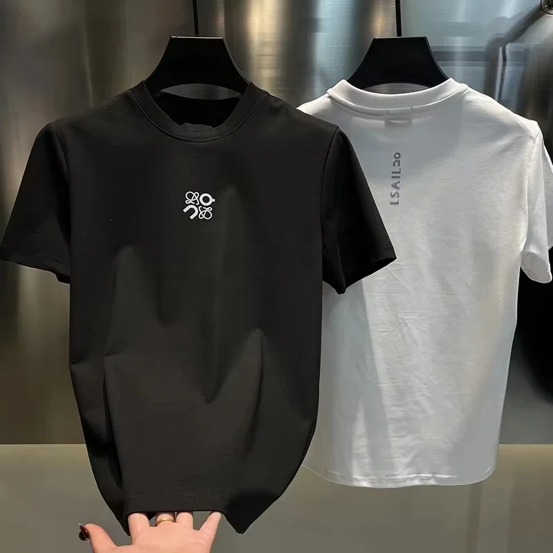 

2025 Spring and Summer Men's New Cotton Round Neck T-shirt Fashion Casual All Kinds of Print High Quality Trend Men's Wear