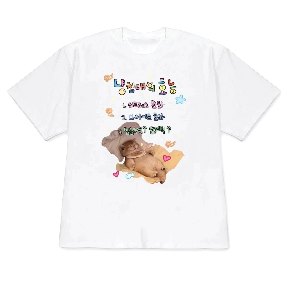 Cute Sleepy Cat 2026 Graphic T-Shirt Women Korean Style Kawaii Harajuku Y2K Fashion Short Sleeve Casual Top Clothes