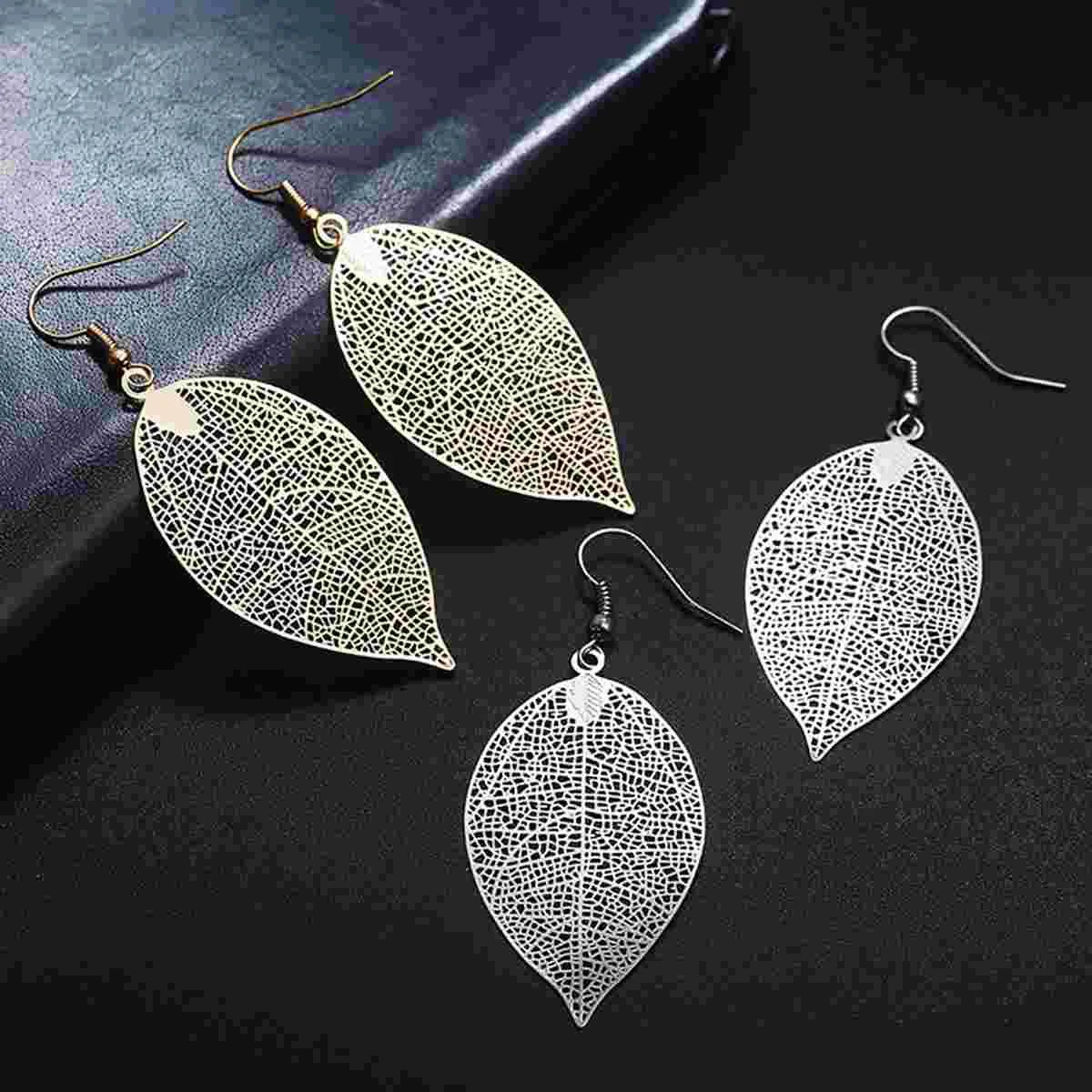 Easy to Wear Earrings Enchanting Leaf Dangle Pendant Hollow Celebration Women Jewel Gift Birthday Party