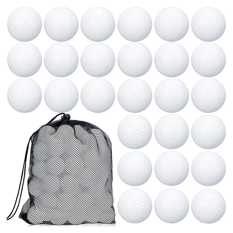 100 Pcs Golf Practice Ball Training Golf Balls Hollow Golf Plastic Ball With Mesh Drawstring Storage Bags For Training