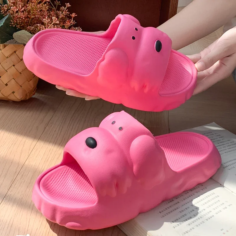 

YNPO New Cartoon Summer Beach Slippers Women Thick Sole Anti Slip Bathroom Home Slippers Woman Lightweight Soft EVA Flip Flops