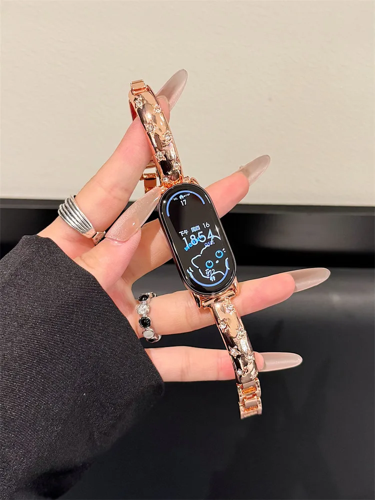 

Five pointed star diamond strap is suitable Xiaomi Band 8Pro/9Pro，For Mi band 3/4/5/6/7，8/8NFC/9/9NFC/10/10NFC，For Redmi Watch5/