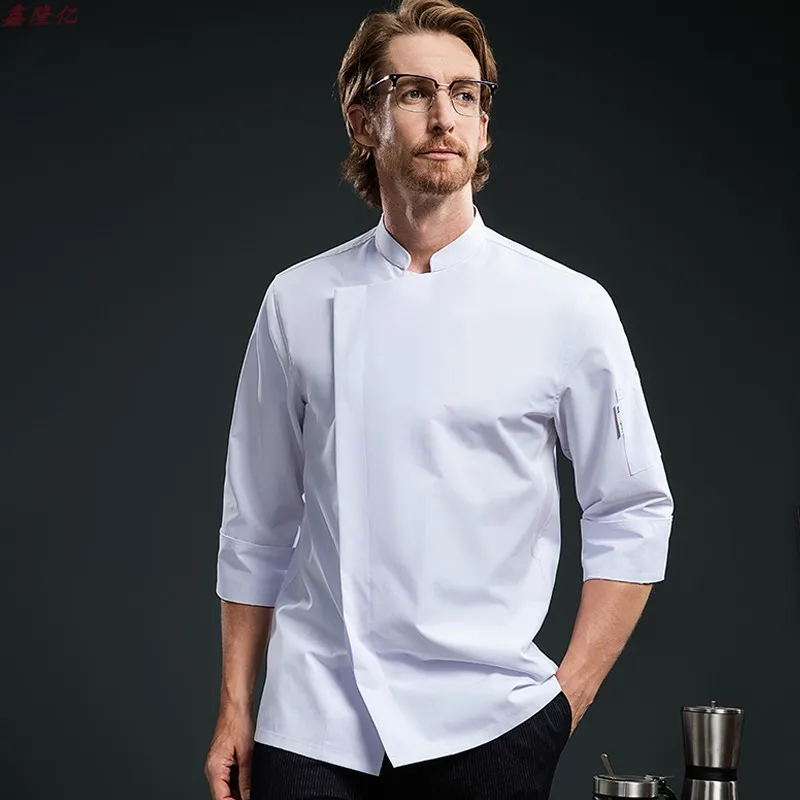 Pastelaria restaurante ocidental steakhouse cozinha uniforme de trabalho manga longa catering panela quente restaurante hotel outono chef uniforme f