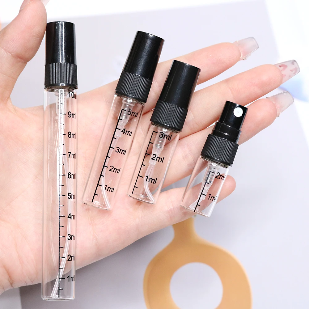56 قطعة + 6 أدوات، زجاجة عطر متدرجة 2/3 مل، زجاجة رذاذ زجاجية شفافة، زجاجة عينة محمولة قابلة لإعادة الملء 5/10 مل