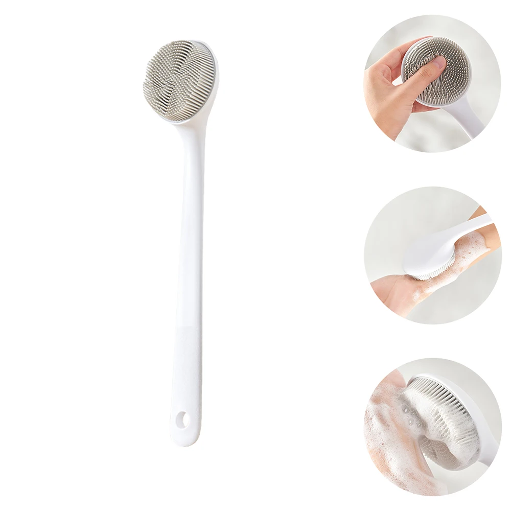 

Silicone Bath Scrubber Eco Friendly Safe Healthy Long Handle Remove Dead Skin Stimulates Blood Circulation Perfect