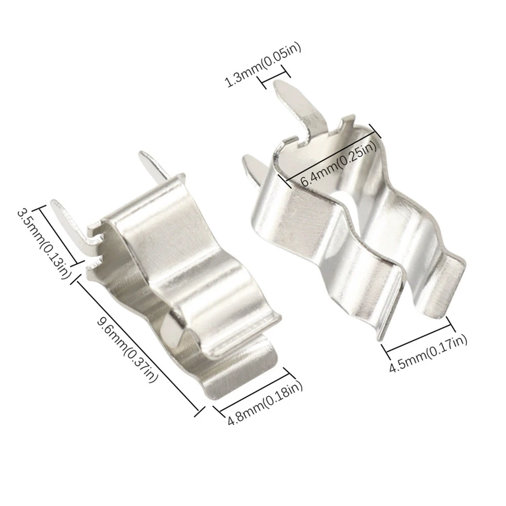 50PCS PCB Soldering Mount 5x20mm Fuse Holder Clip Chassis 5mmx20mm Tin Plated Brass 0.4mm Thickness for Electronic Components