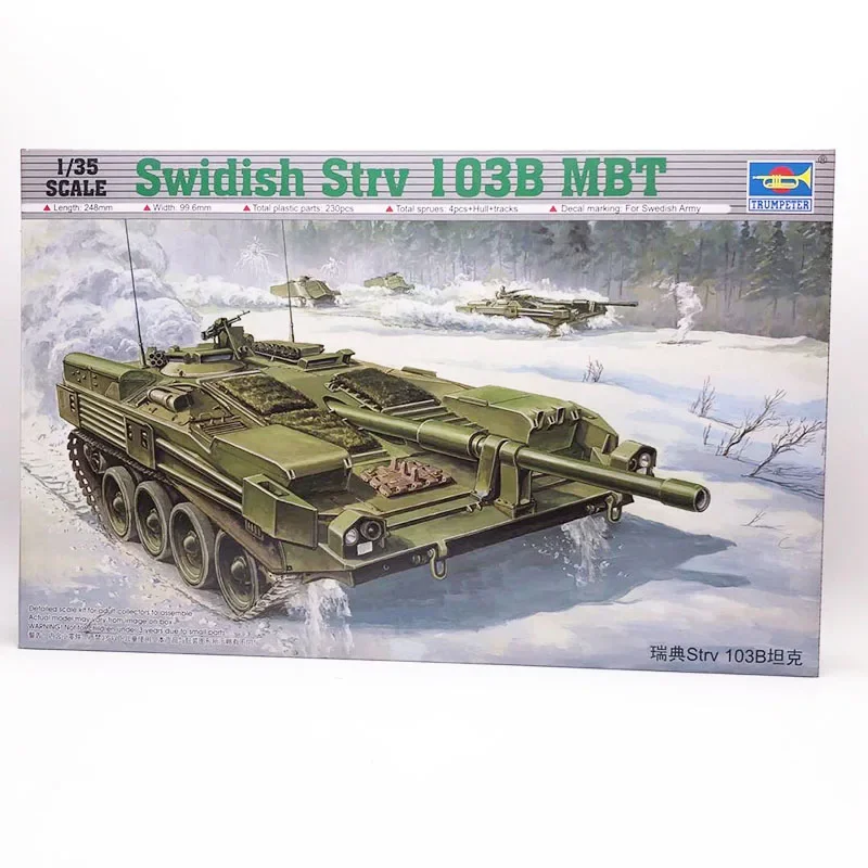 Trumpeter 1/35 Tank Tempur Utama Swedia Strv103B Model Rakitan Plastik Kendaraan Terkenal Di Dunia