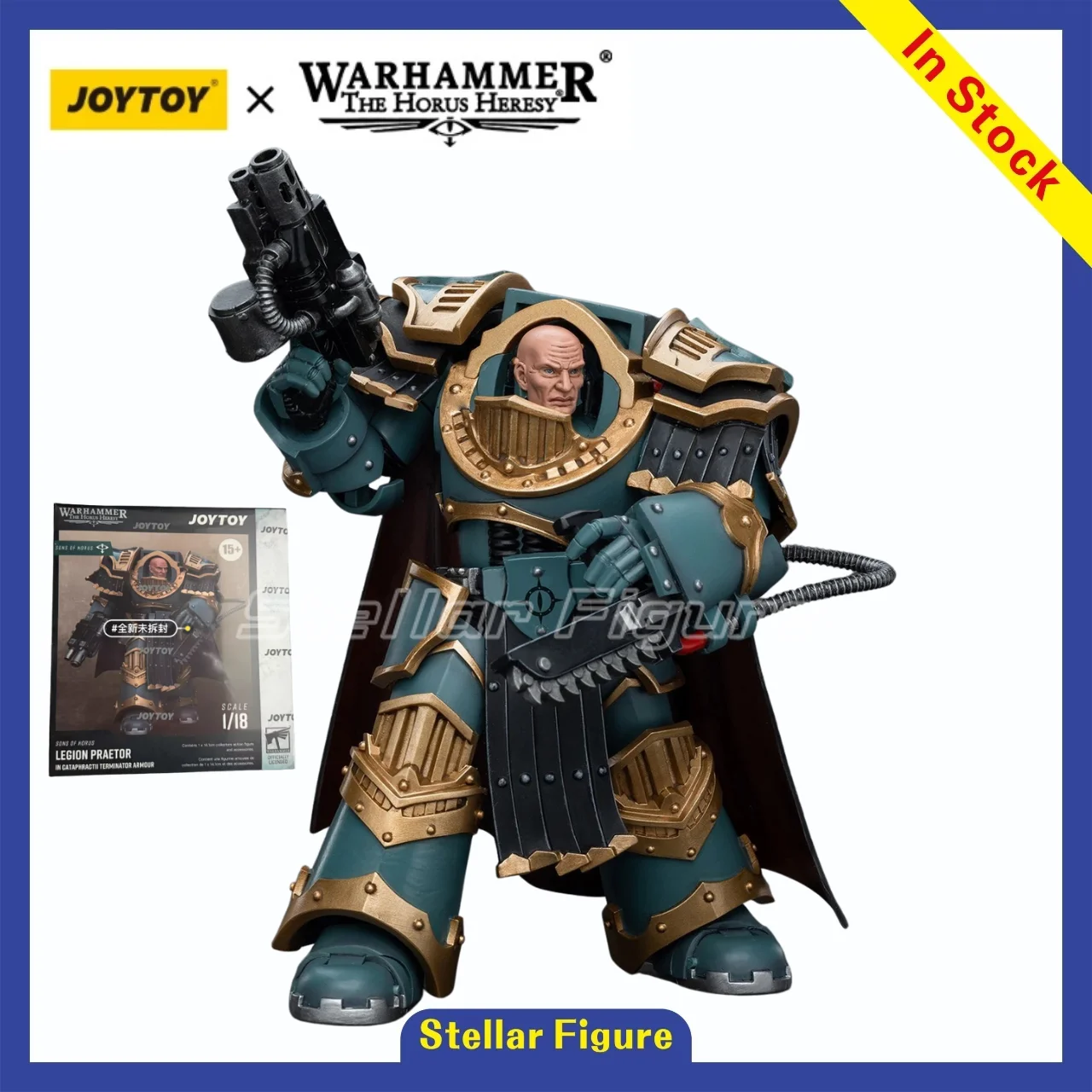 

【SF】1/18 JOYTOY Warhammer 40K Sons of Horus Legion Praetor in Cataphractii Terminator Armor Action Figure Model