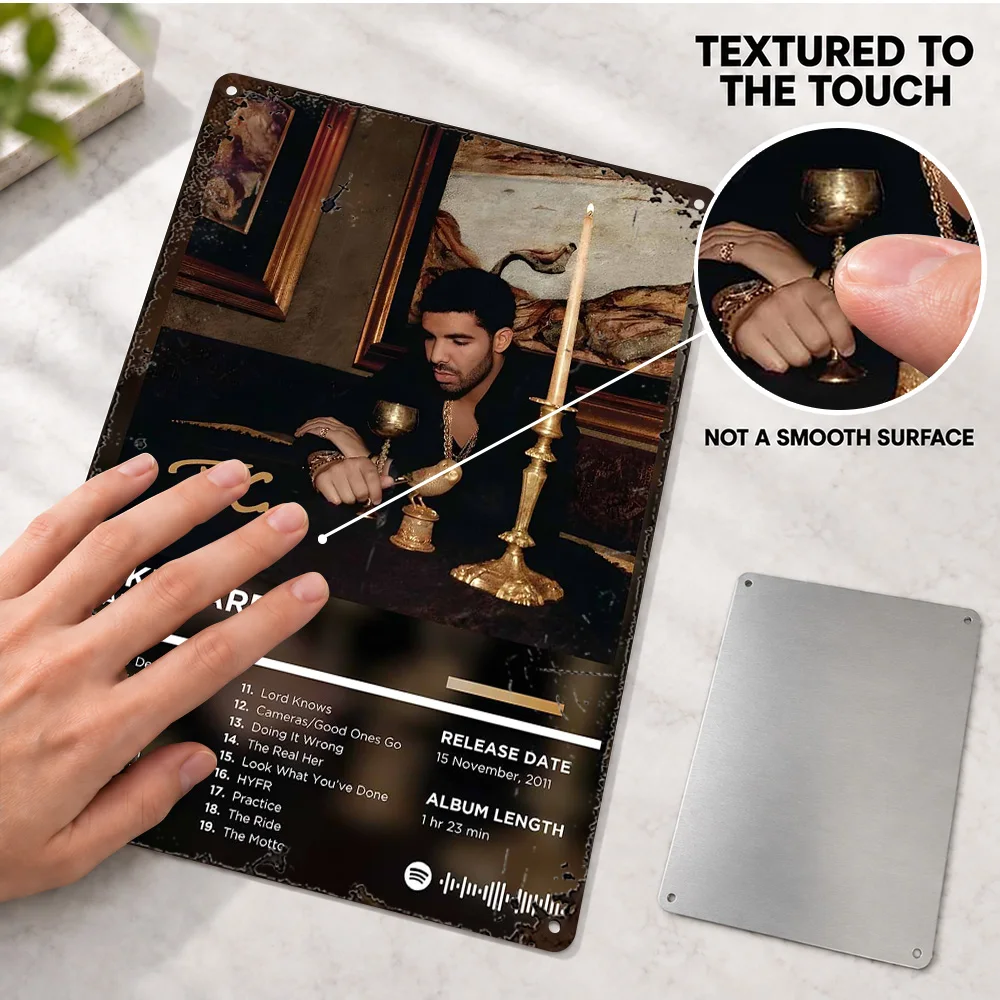 Drake Take Care Aluminum Poster Personalized Metal Sign Album Cover And Tracklist Design Wall Art For Bedroom Music Lover Gift