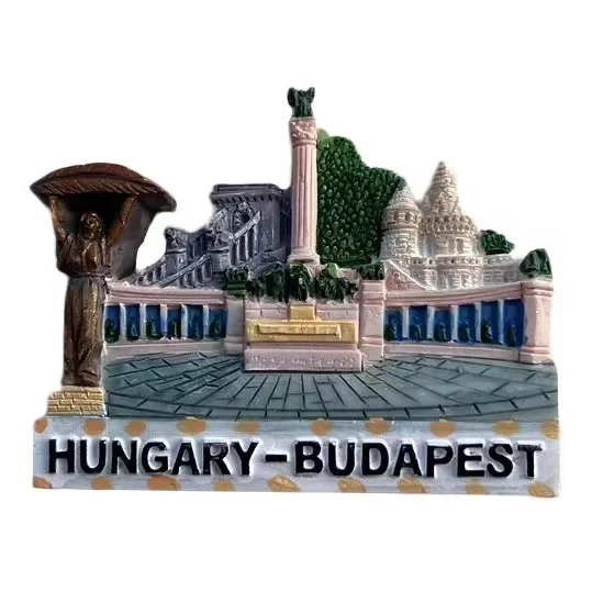 Budapest, Hungary Landmark Sculpture Tourism Commemorative Decoration Craft Gift Three Dimensional Magnetic Refrigerator Sticker