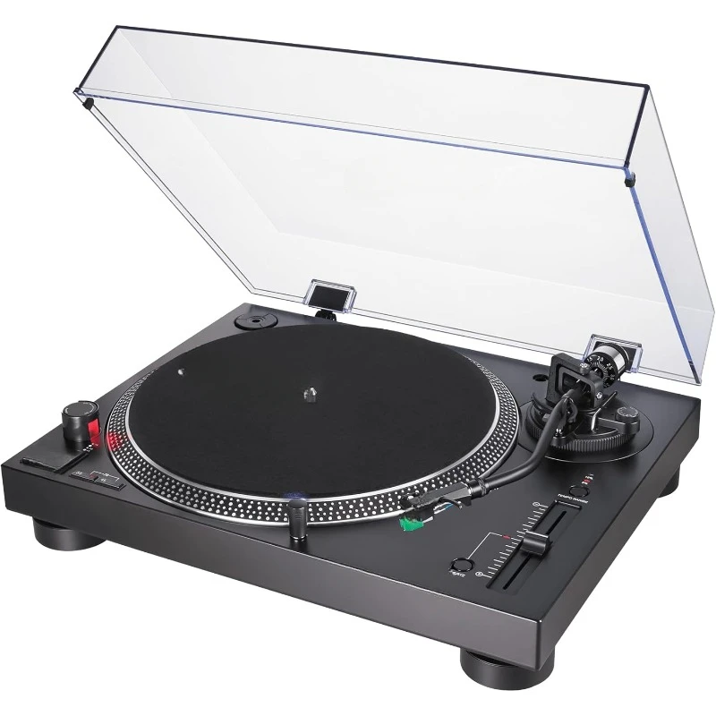 Direct-Drive Turntable (Analog & USB), Fully Manual, Hi-Fi, 3 Speed, Convert Vinyl to Digital