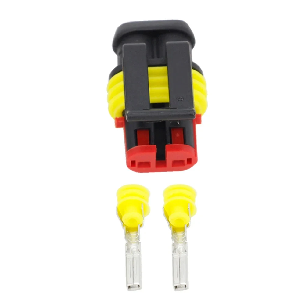 10 Kit 2 Pin Way Waterproof Electrical Wire Connector Plug 1.5mm Terminals 2Pin HID Plug Auto Xenon lamp Plug Connectors