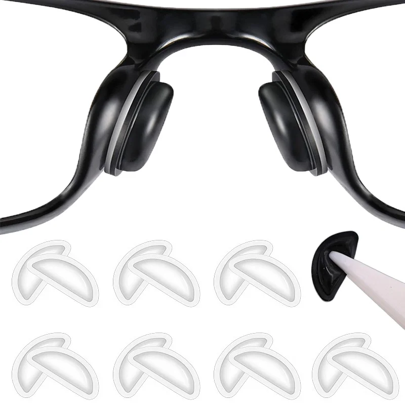 10/20PCS Silicone Eyeglass Nose Pads Self Adhesive Anti Slip Cushions Universal Plastic Frame Eyewear Replacement Parts YJBT01