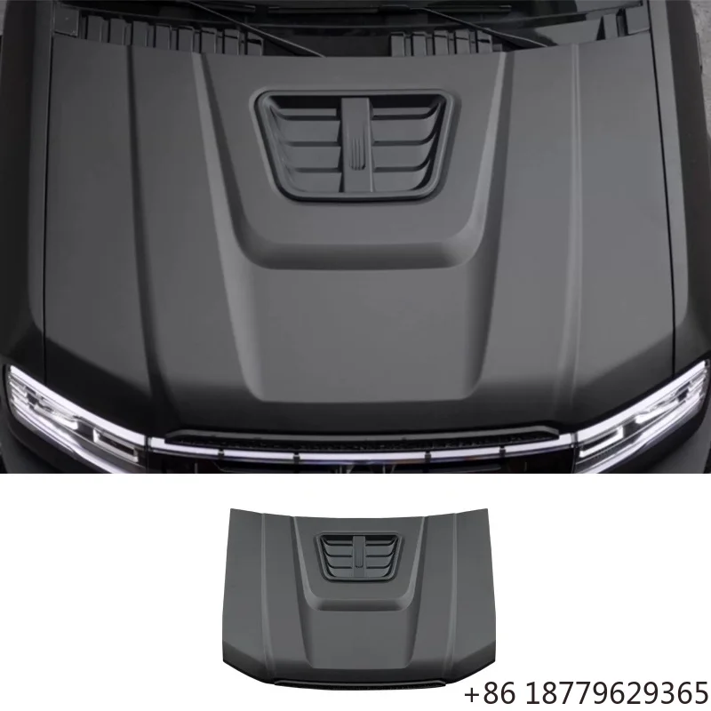 Black Engine Hood Bonnet Non-Destructive Installation Lightweight Off-Road Modified Body Kit