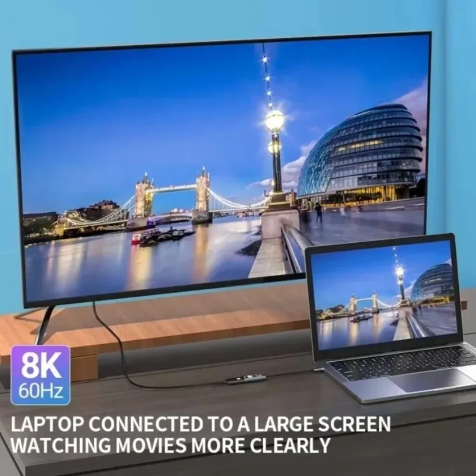 4K HD USB-C إلى Displayport محول Type-C ذكر إلى DP موصل سالب يدعم 4K120 هرتز/8K 60 هرتز مثالي لماك بوك برو ديل #4