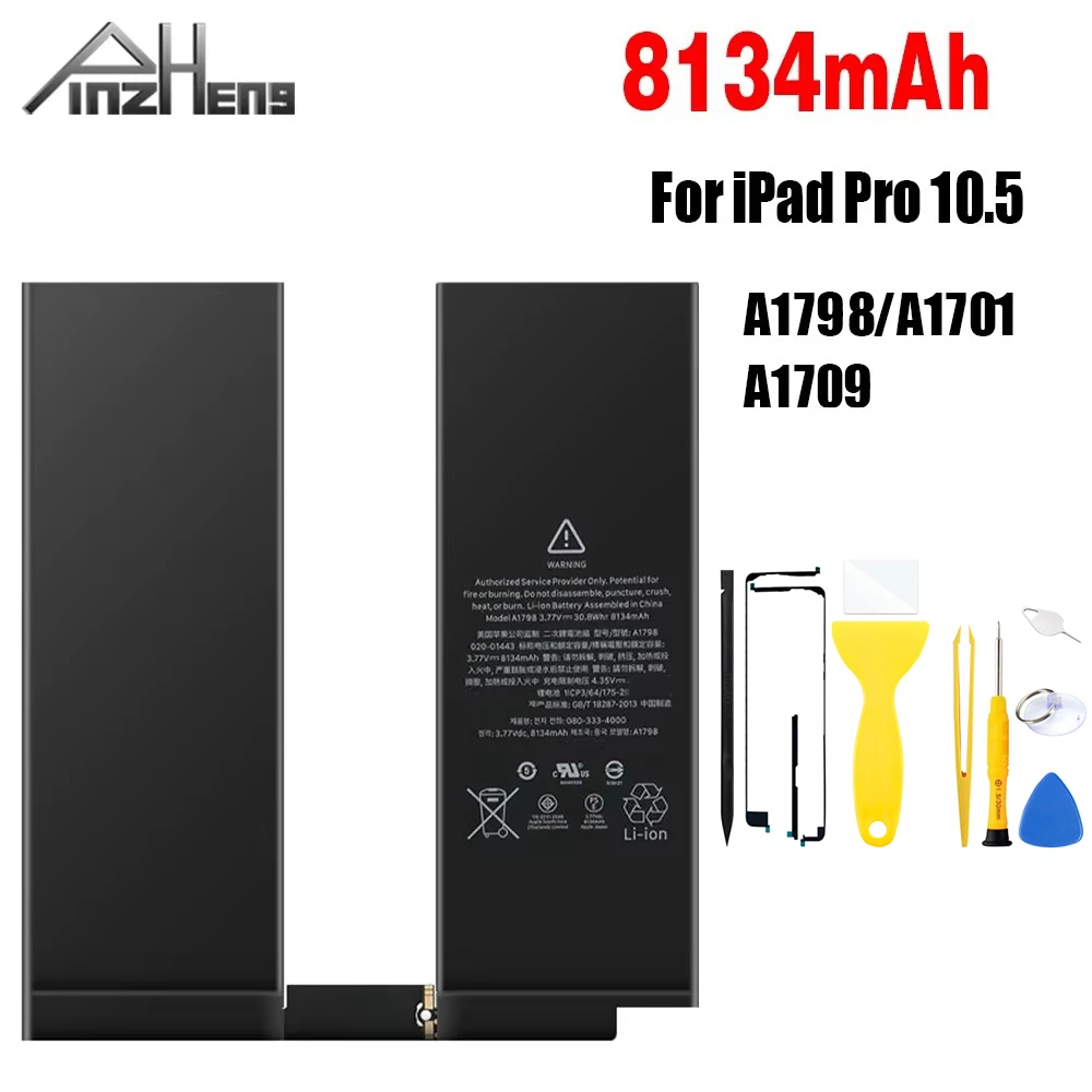 PINZHENG 8134mAh Tablet Battery For iPad Pro 10.5 A1798 A1701 A1709 Replacement Bateria For iPad Pro 10.5 Battery With Tool