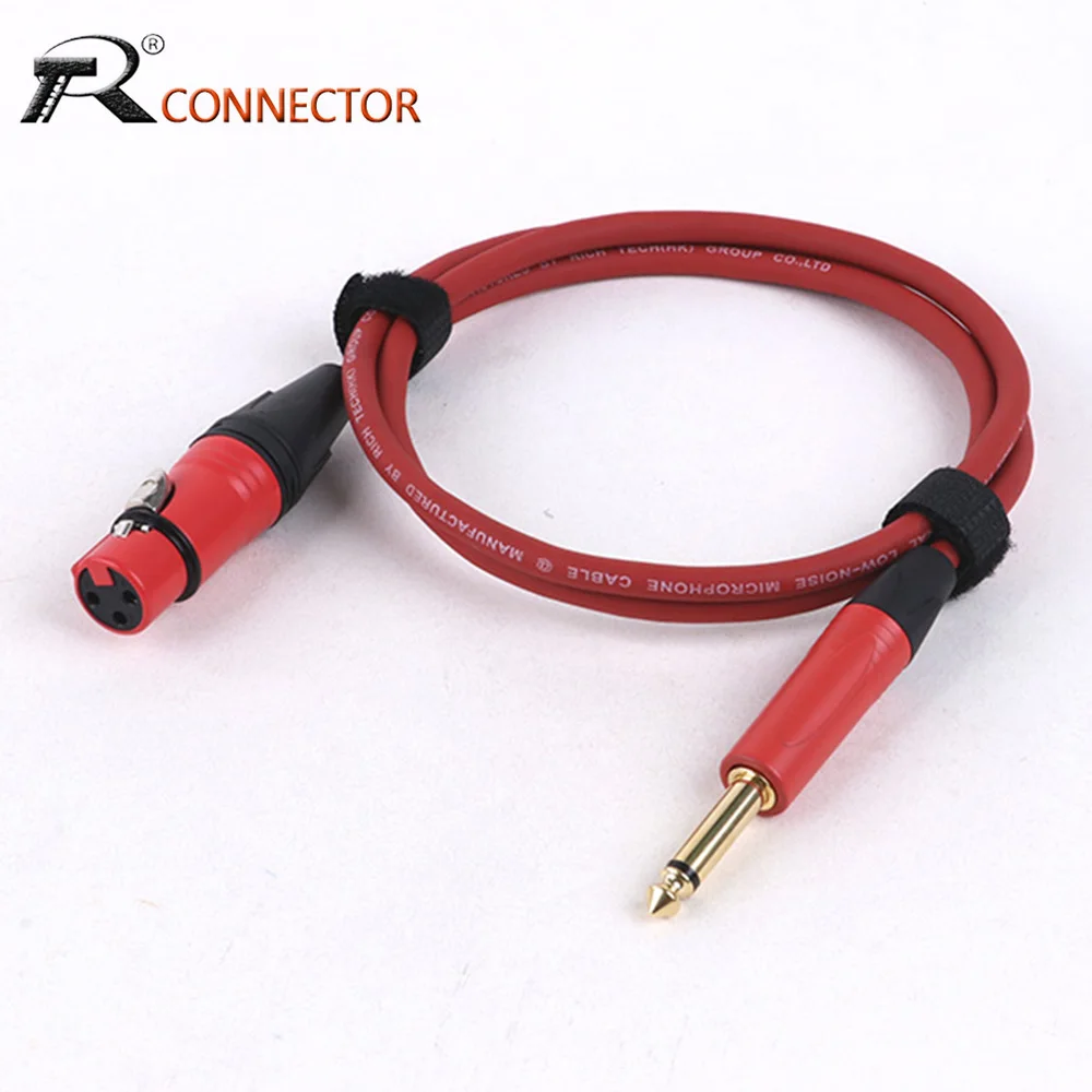 6.35mm/6.5mm Mono to 3Pin XLR Female Audio Cable for Professional Recording Extension Line XLR Mixer Speaker Amp Live Microphone