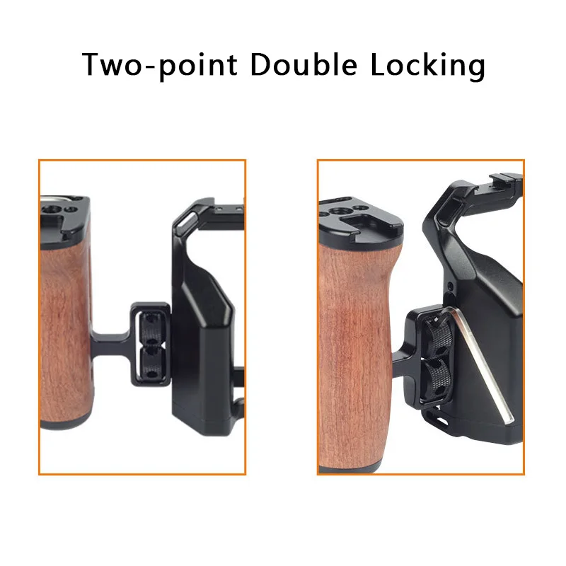 كاميرا أرنب قفص خشبي متعدد الوظائف مقبض جانبي عالمي SLR متعدد الوظائف مقبض قابل للتعديل لسوني كانون نيكون