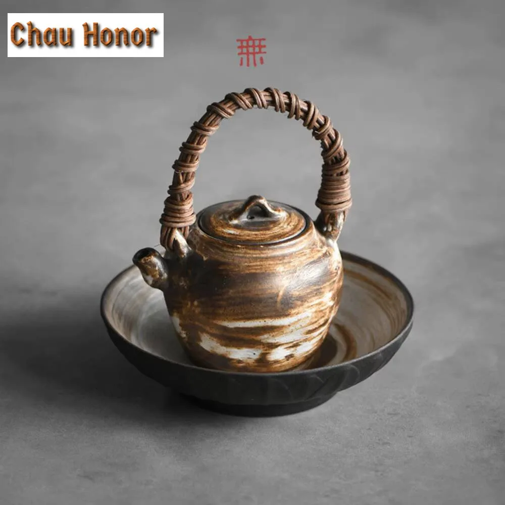 

Coarse Pottery Handmade Teapot Plates Japanese Gaiwan Restaurant Sushi Inventory Ceramic Lotus Petal Pot Dried and Soaked Plates