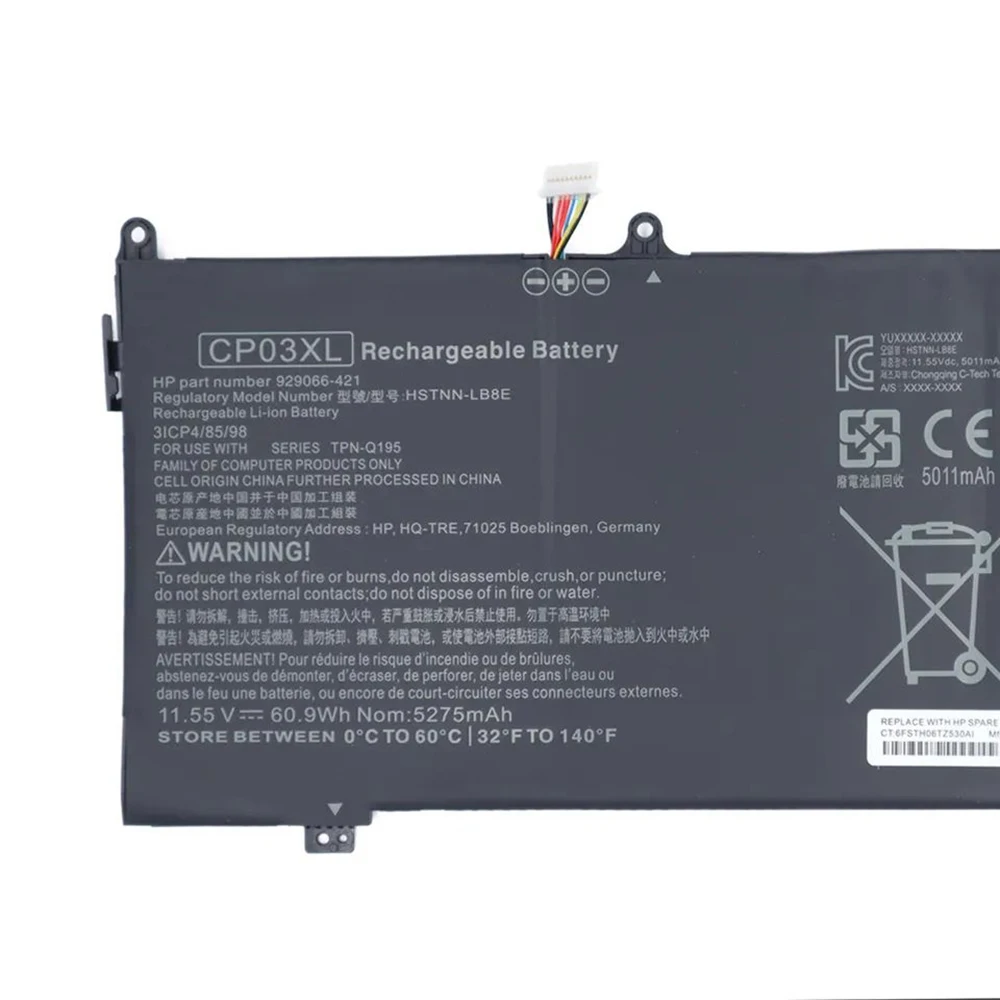 New Genuine Original CP03XL 11.55V 60.9Wh Laptop Battery for HP SpectreX360 13 X360 13-ae000 13-ae011dx 13-ae012dx CP03060XL