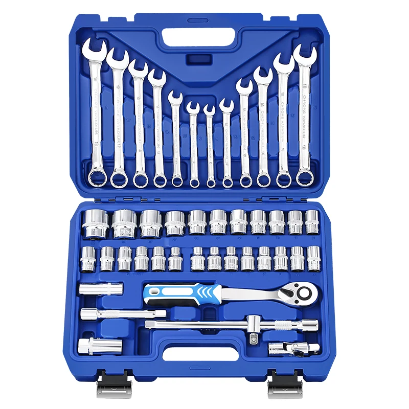 

Design Hand Tool Set 1/2" 44PCS Dr. Socket Ratchet Wrench Set Combination Spanner Kit with Box