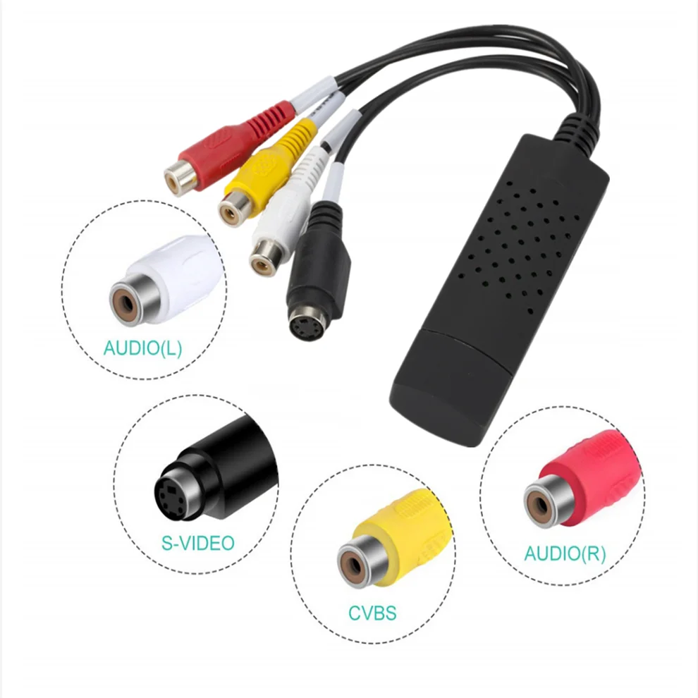 Lckaa adaptateur de carte de Capture Audio vidéo USB avec câble USB 2.0 vers RCA convertisseur de Capture vidéo pour TV DVD dispositif de Capture VHS