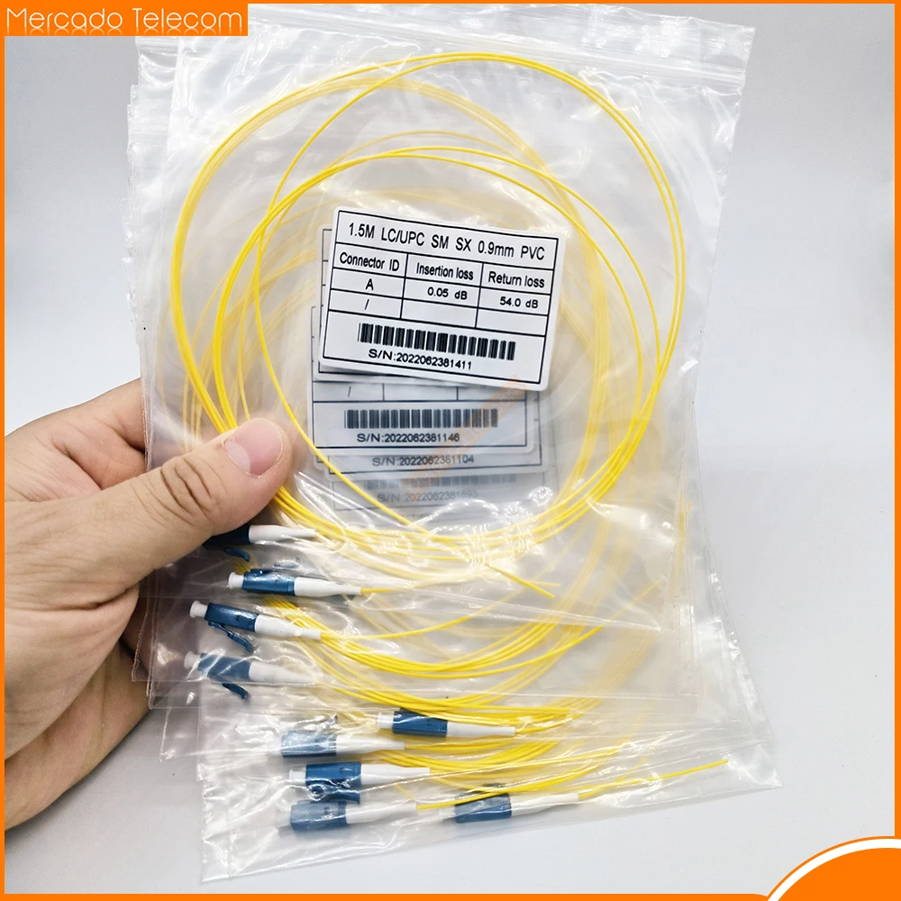 20/50/100/200PCS LC APC Pigtail światłowodowy Simplex 0.9mm 9/125 Single Mode 1 rdzeń SM SX LC UPC Pigtail światłowodowy 1.5M Kabel