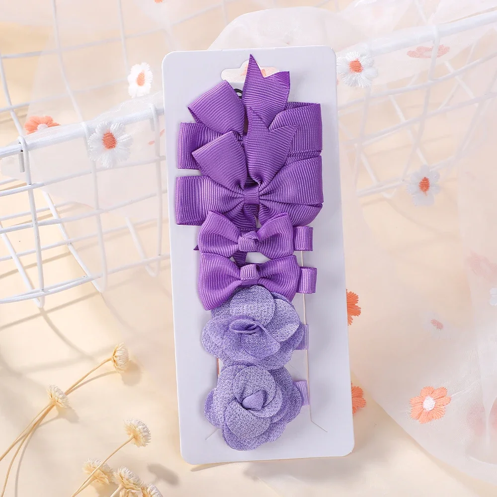 6 قطعة/المجموعة طفل الفتيات إكسسوارات الشعر لون الحلوى زهرة الانحناء دبوس الشعر لطيف مقاطع الشعر الآمنة و الدولاب أغطية الرأس للأطفال #6