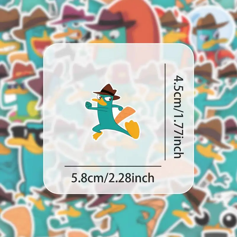 60Pcs Phineas and Ferb Perry The Platypus Stickers Kawaii Disney Cute Anime Girls Guitar Decoration Diy Stickers Accessories