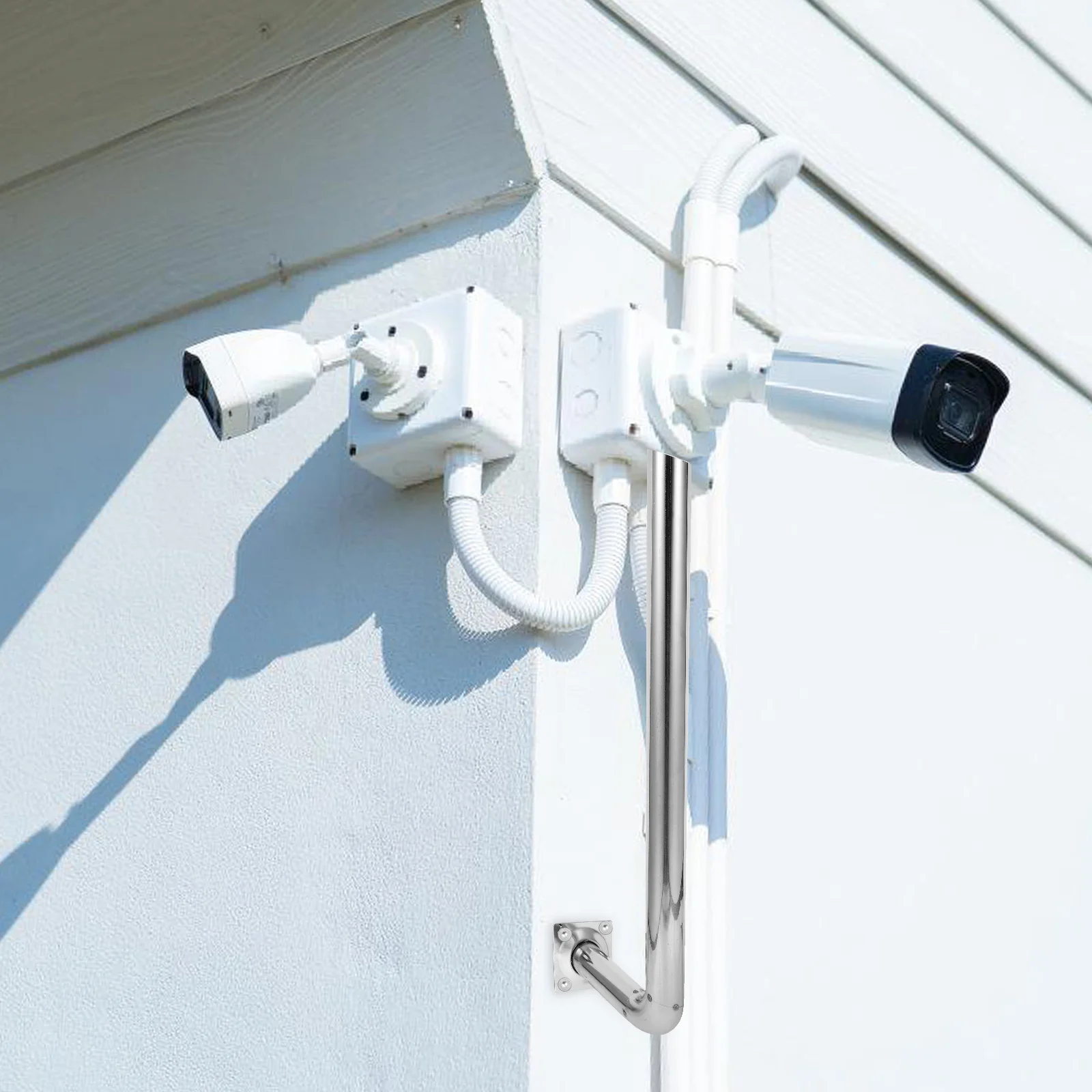 

Infrared Beam Bracket Antenna Pole Mount Metal Mounting for Brackets Silver Outdoor Adjustable Installation