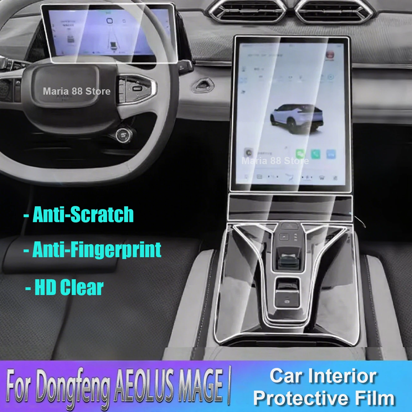

Anti-scratch Sticker For Dongfeng AEOLUS MAGE 2024 Car Interior Center Console Navigation Transparent TPU Protective Film