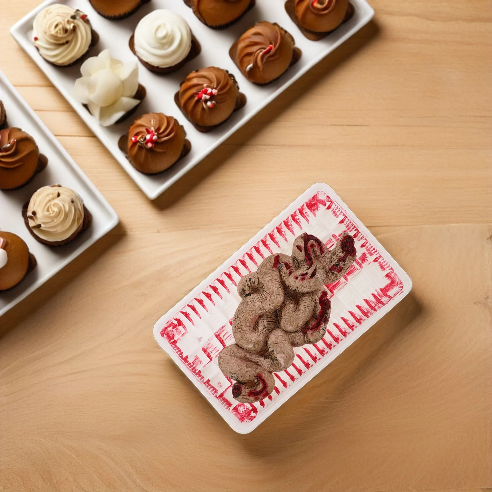 

Small Intestine Prop Halloween Organ Lunch Box Sturdy Durable Plastic Vinyl Lightweight Storage Horror Decoration