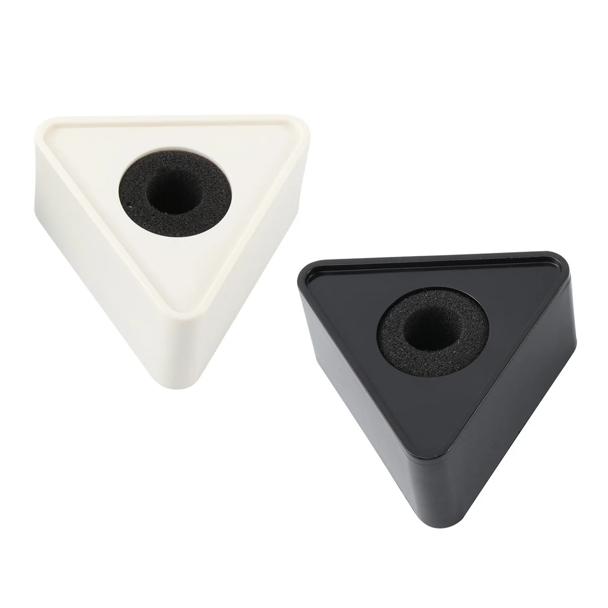 

2Pcs Mic Logo Stand Triangular Design Hard ABS Construction Suitable for Professional Microphone Logo Station Large Customizable