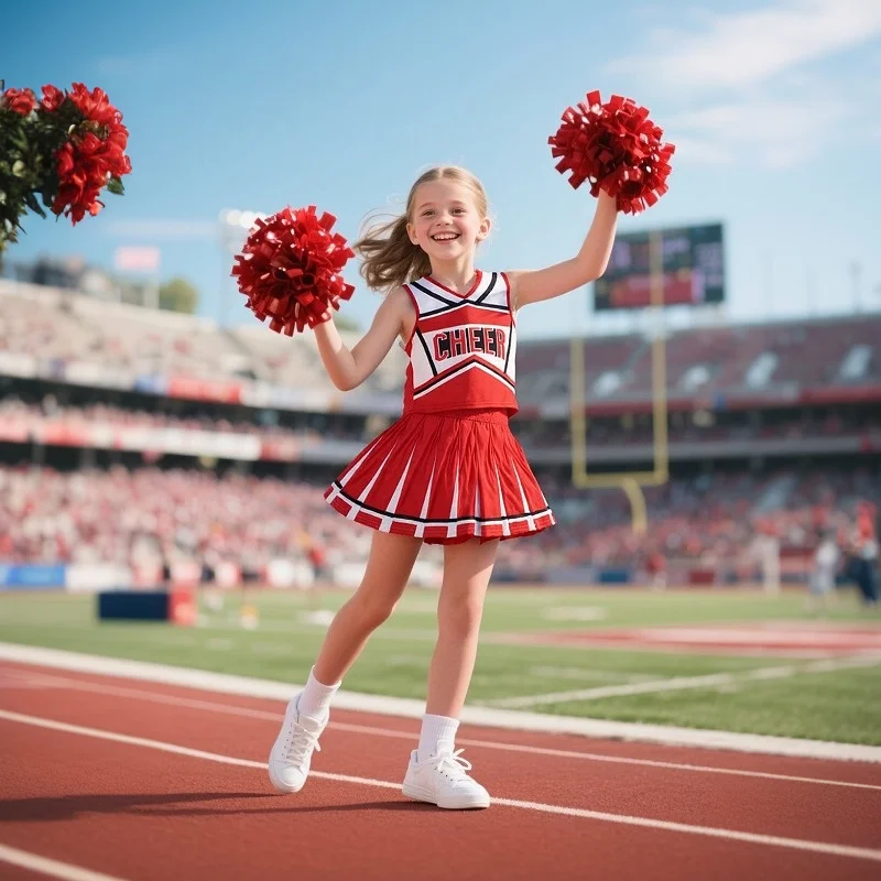 

Платье болельщика для девочек, сверкающее футбольное платье, праздничный костюм для вечеринки, костюм поддержки на заказ для праздничных мероприятий