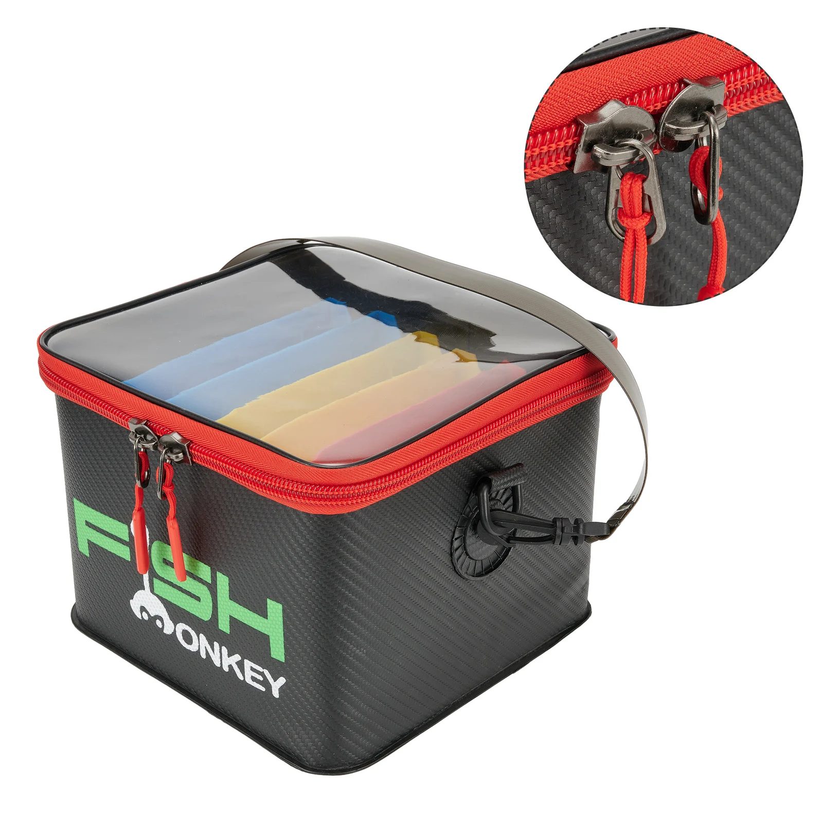 

Сумка для снастей с 48 слотами для рыболовных приманок и приманок для кальмаров Материал EVA Прозрачная крышка 6 шт. Разделители для организованного хранения