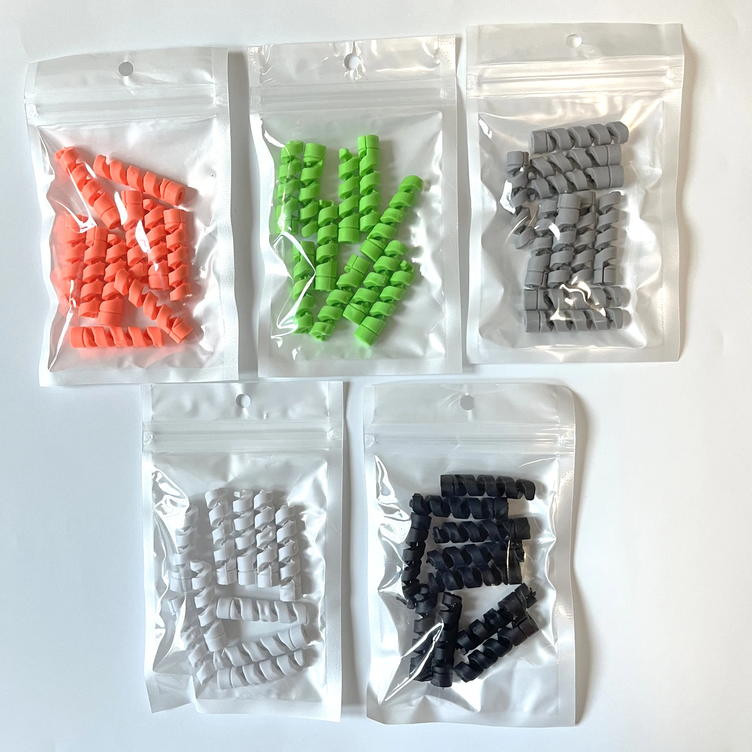 50Pcs Spiral Silicone Cable Wrap Protector Anti-break Data Cable Sleeve Mouse USB Charger Cable Winder Wholesale