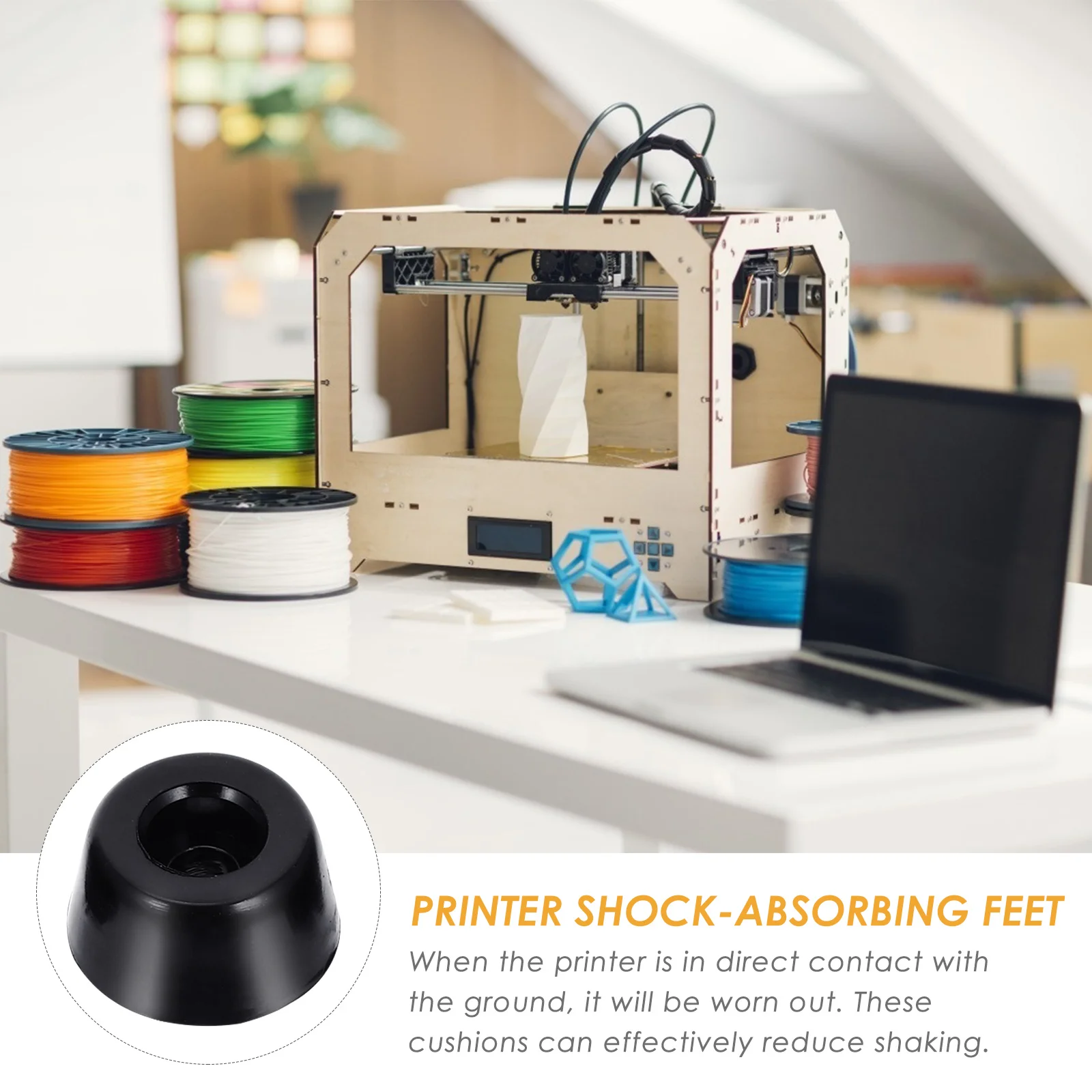 

4Pcs 3D Printer Accessories Anti-Vibration Feet with Rubber Cushion Shock Absorbing Protection for Frame Mounting Easy