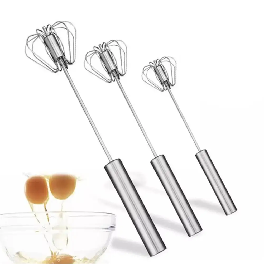 Semi-automatic Egg Beater Steel Egg Whisk Manual Hand Turning Accessories Egg Stirrer Tools Egg 304 Stainless Kitchen Mixer W9v5