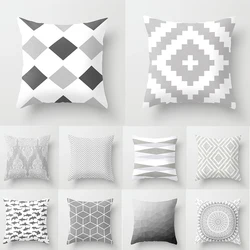 Grey series family pillowcase square home office cushion cover