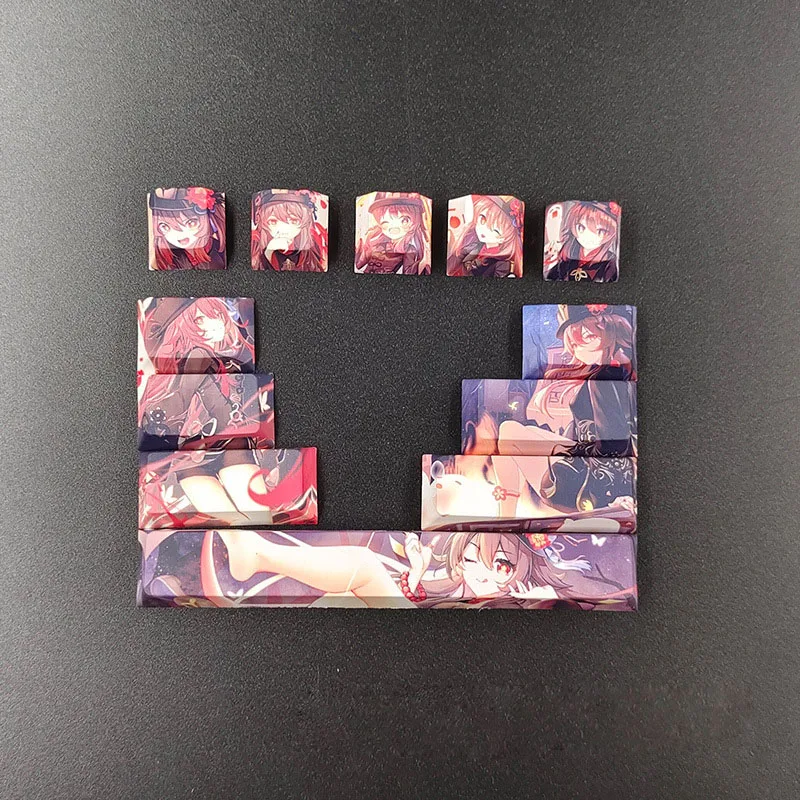 Diseño de personaje de Anime personalizado, 12 teclas, Dye-subbed, Space Bar 6.25u, Cherry Profile Keycaps para teclado mecánico Diy