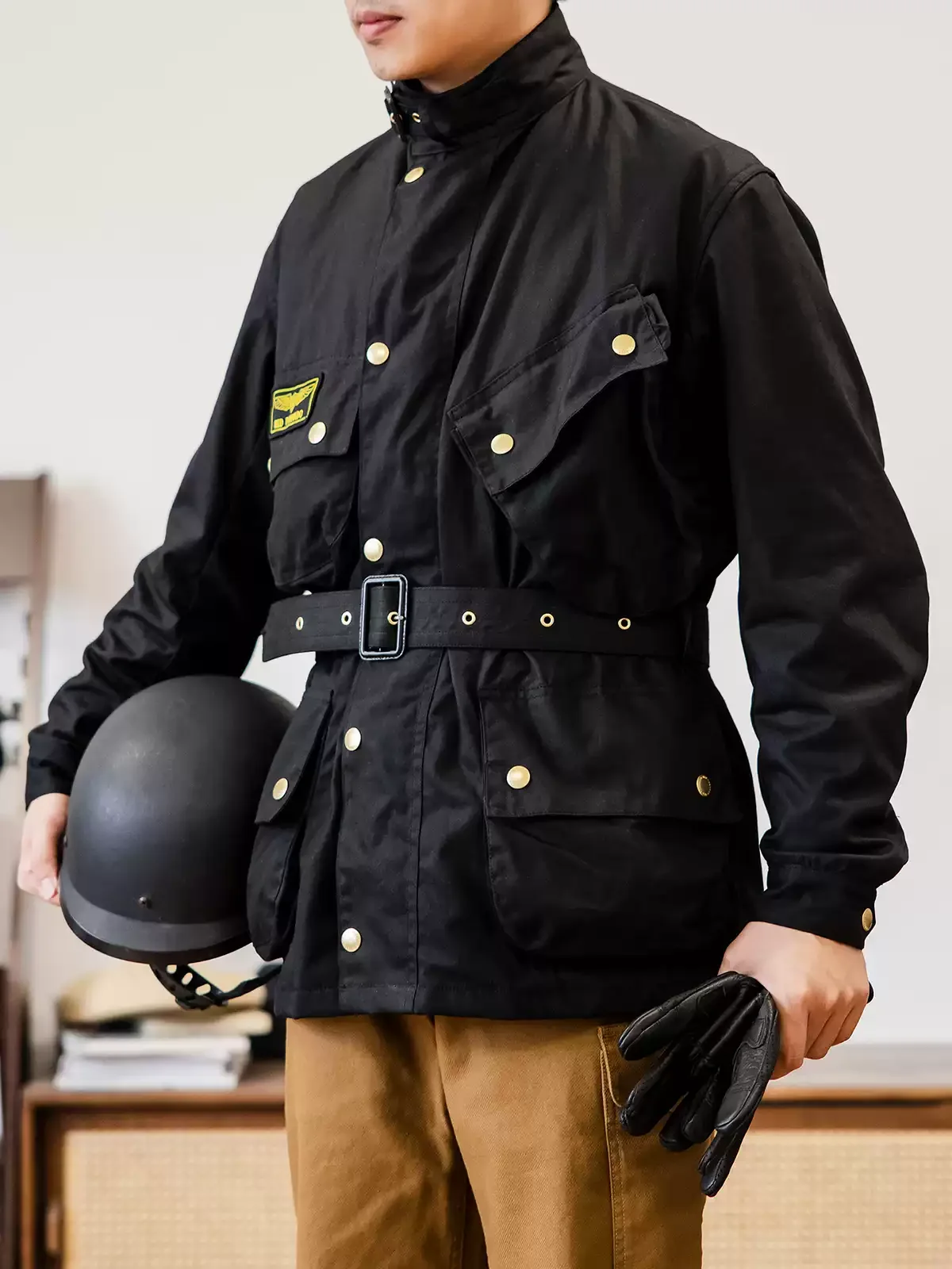 

Винтажная охотничья восковая куртка, мужская восковая ветровка BBR, мотоциклетная куртка-карго