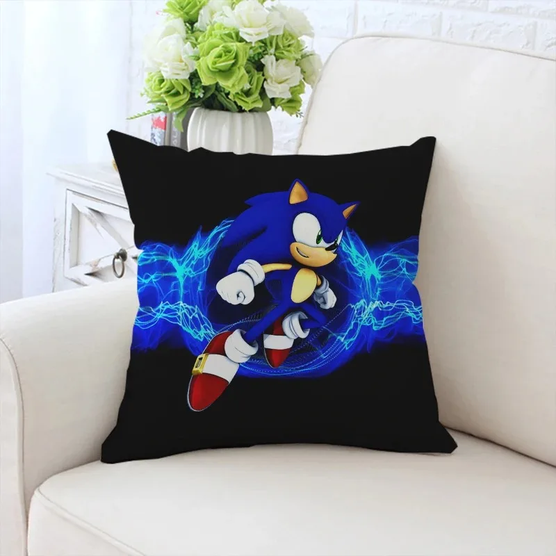 50x50ซมโซฟาปลอกหมอนการ์ตูนอนิเมะ S-Sonic ที่กำหนดเองปลอกหมอนเก้าอี้เอวพนักพิง40x40cm ของขวัญ